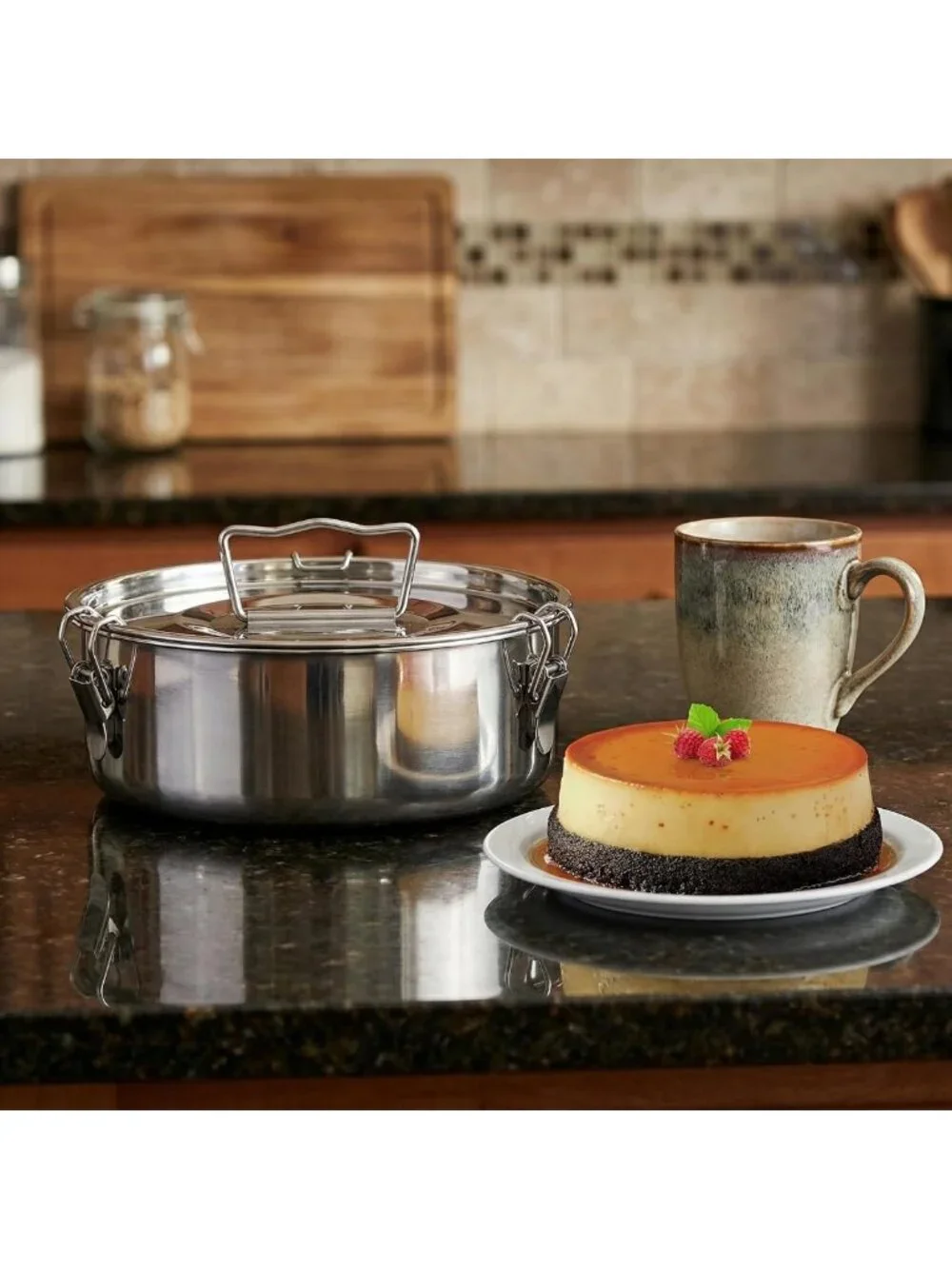 Stainless Steel Flan Mold with Lid & Handle - 65 Oz Flan Pan for Instant Pot
